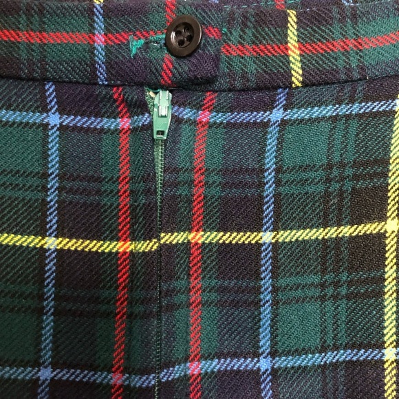 Vintage Handmade Plaid Tartan Pleated Wool Skirt Medium - Picture 4 of 4